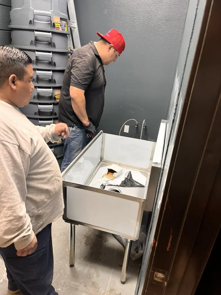 Commercial plumbing and sink installation in Carver